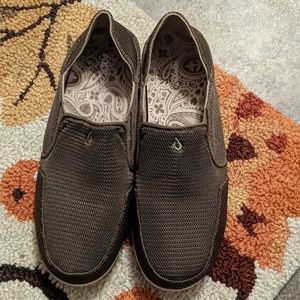 Olukai brown slip on shoes
